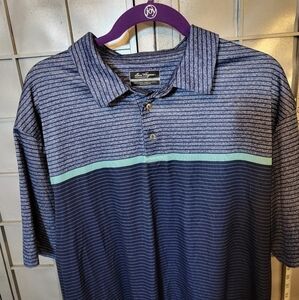 Ben Hogan XL blue with stripes golf shirt